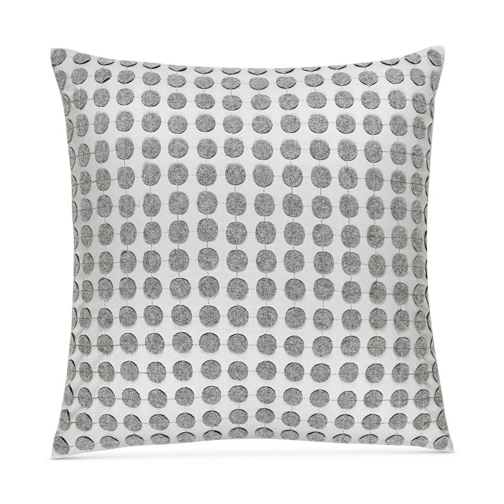 Hotel Collection Colonnade Dusk Wool Cotton Dotted 18" Decorative Pillow - Gray